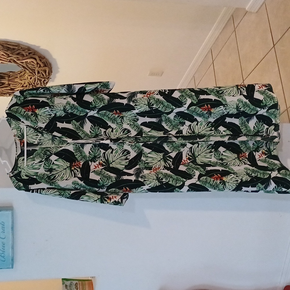 🔥🔥🔥Rachel Zoe Palm print duster beach cover up OS - Picture 6 of 14